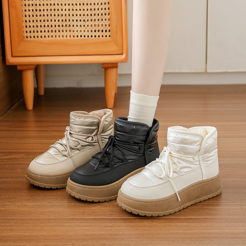 Fleece-lined High-top Snow Boots