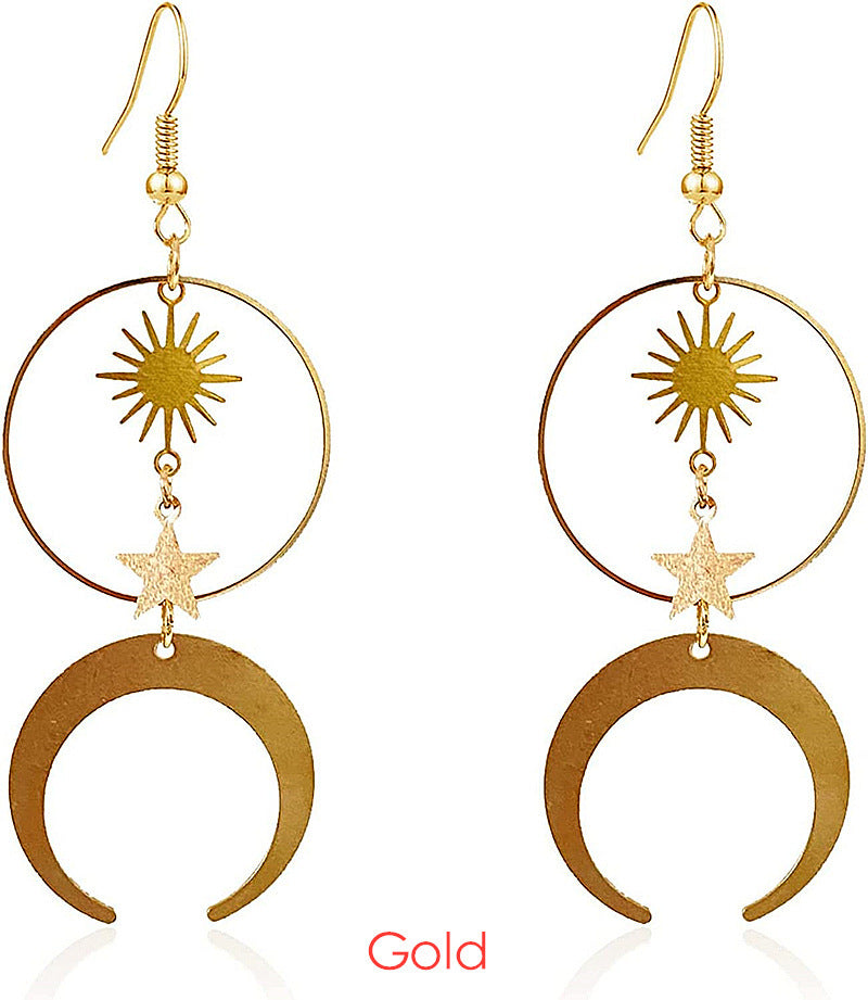 Bohemian Sun And Moon Earrings For Women
