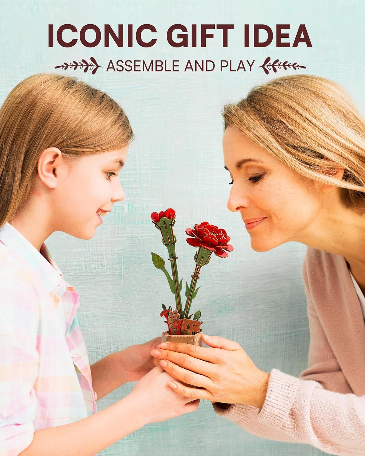 ROlife 3D Puzzle Flowers Bouquet Wooden Carnation