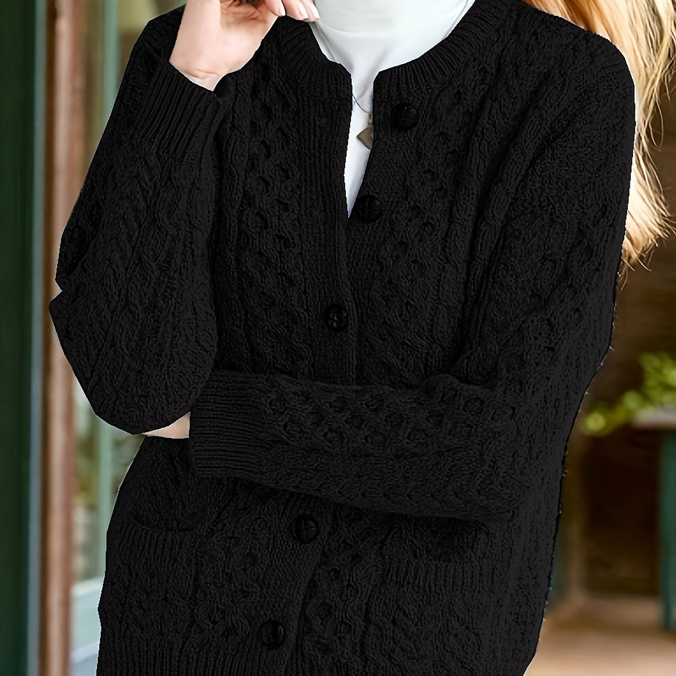 Women's Casual Knit Cardigan Sweater Cozy Long Sleeve