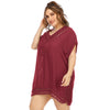 Women's Handmade V-neck Patchwork Solid Color Beach Dress