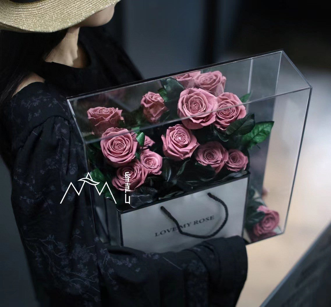 Valentine's Day Rose Eternal Flower Acrylic Gift Box