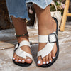 Summer Buckle Toe Clip Sandals Fashion Flat Beach Shoes