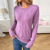Solid Color Round Neck Pullover Knitting Bottoming Shirt