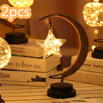 Led Moon Light Wrought Iron Ornament