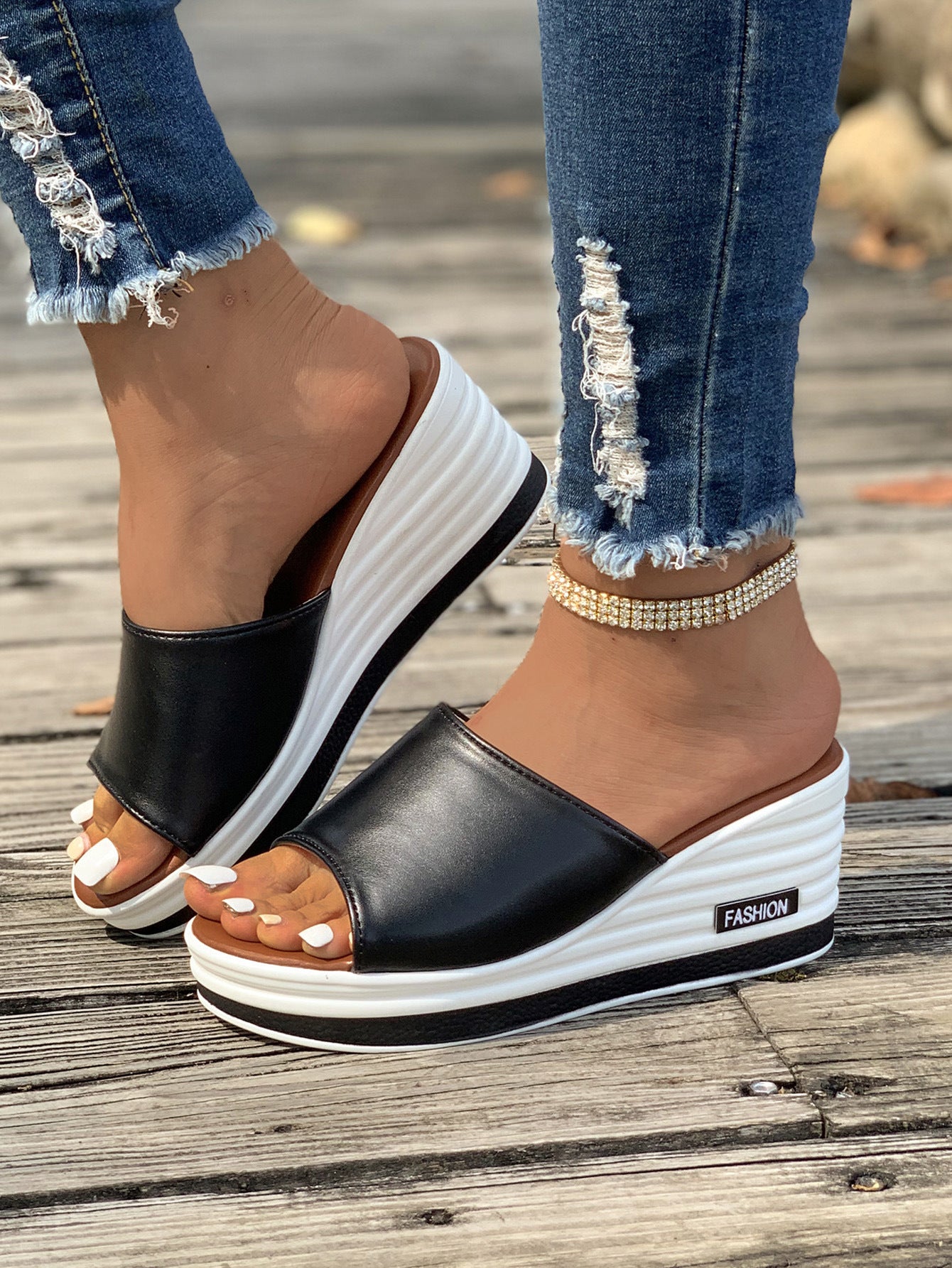 Female Stylish Peep Toe Wedge Sandals