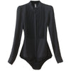 Stand Collar Organ Pleated Chiffon Shirt One-piece