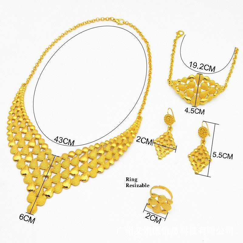 Nigeria Dubai 24k Gold Jewelry Suit