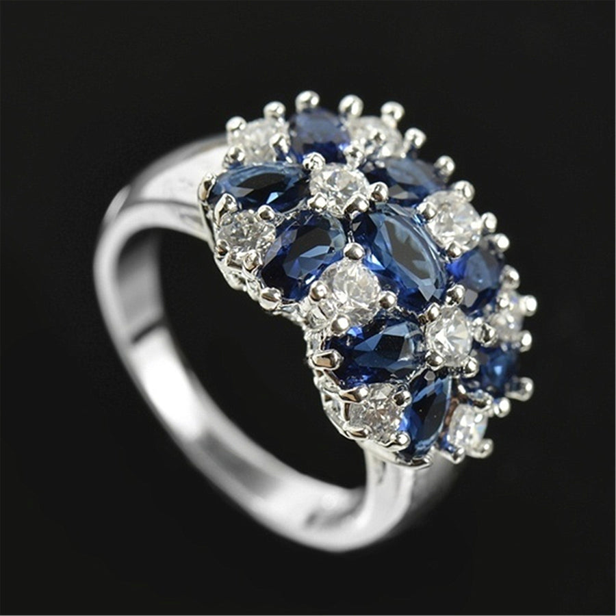 Zircon Creative Bloom Flower Rhinestone-embedded Ring