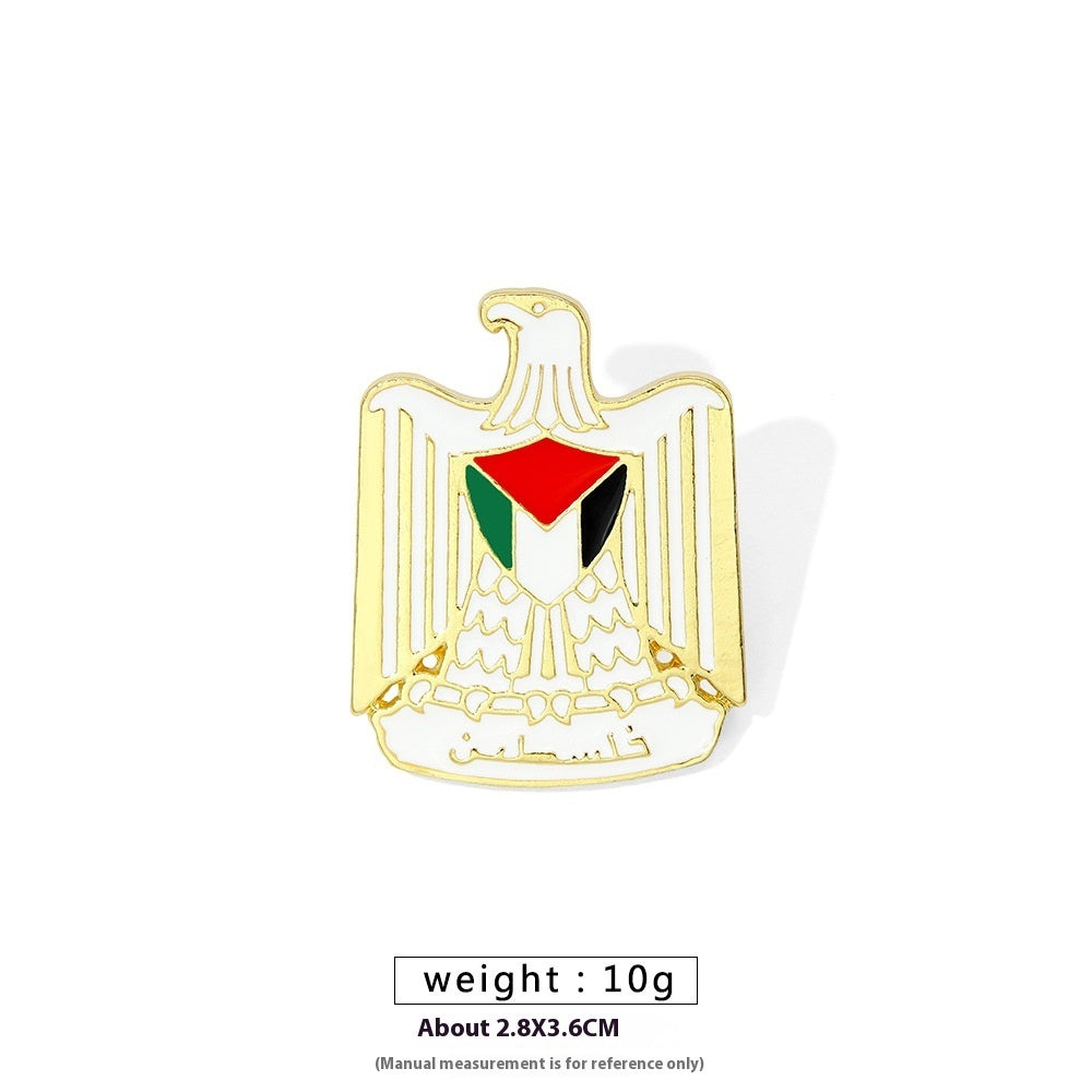 Free Palestine Flag Brooch Gold Badge Clothes Accessories Pin