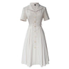 Elegant Suit Collar White Shirt Slim White Dress