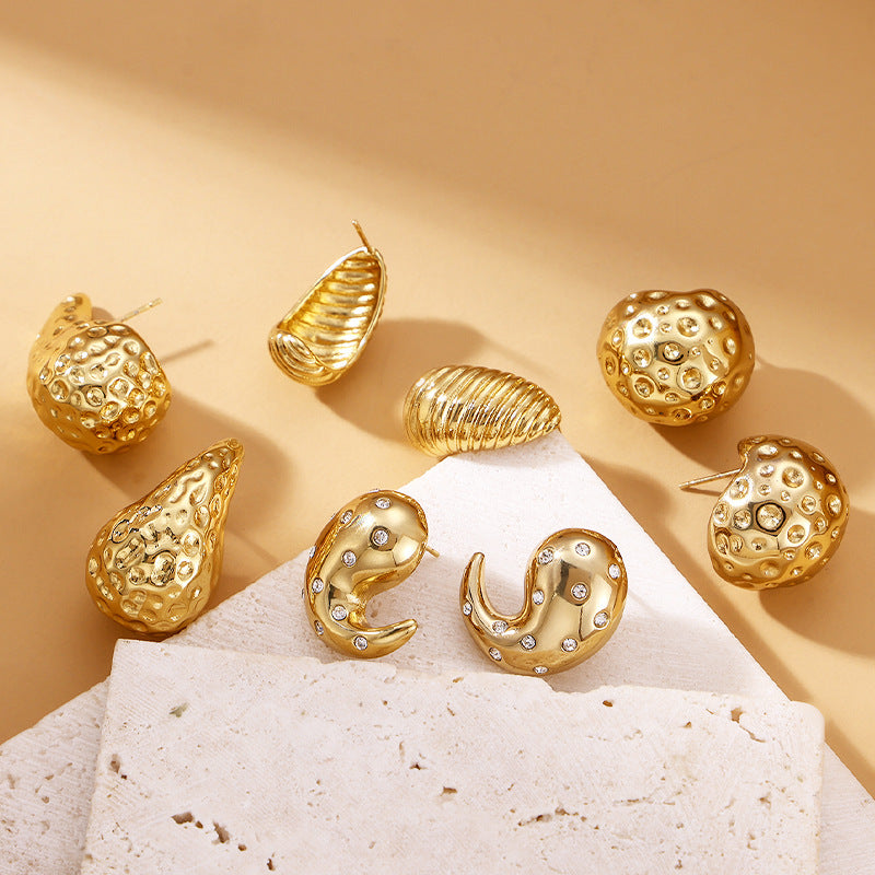 18K Gold Non-fading Diamond Earrings