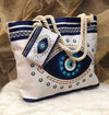 Devil's Eye Women's Cotton Portable Large Capacity Seaside Shoulder Bag