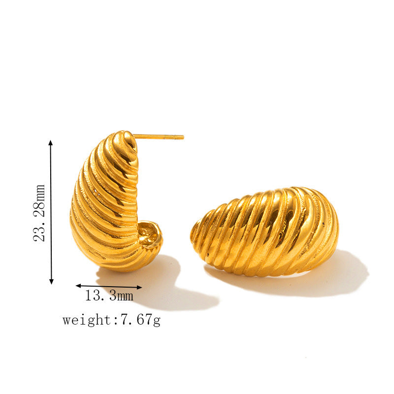 18K Gold Non-fading Diamond Earrings