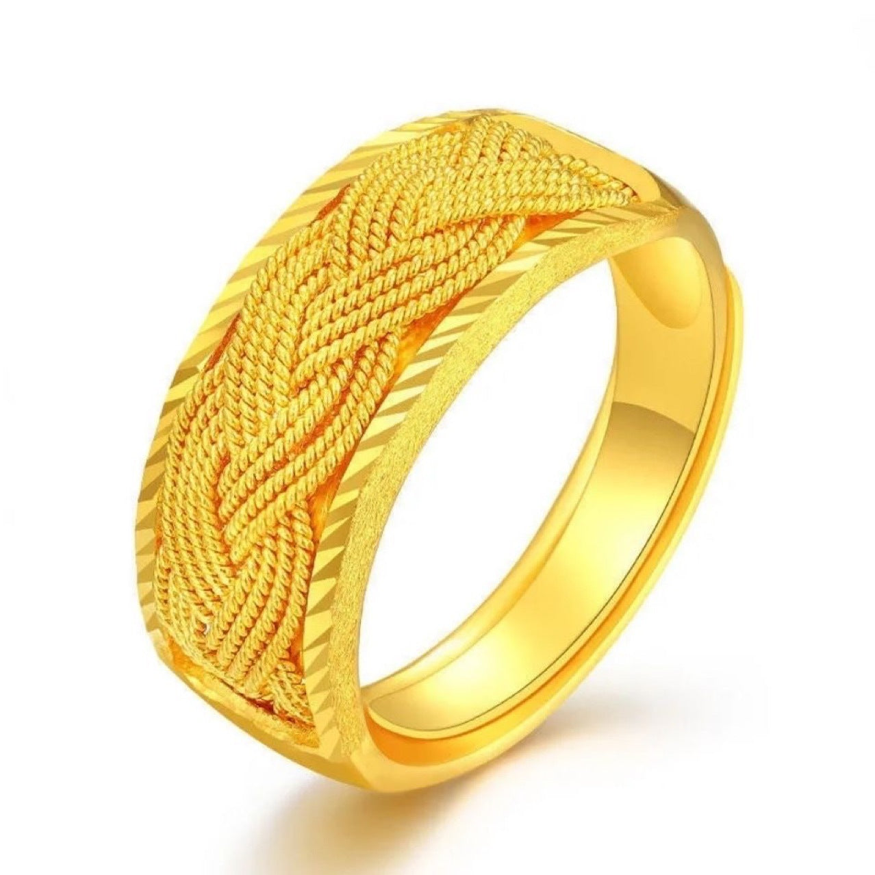 Gold-plated Burlap Texture Ring