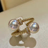 Simple Twist Double Beads Adjustable Ring