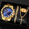 Blue Light Glass High Sense Men's Business Watch Ornament 4-piece Set
