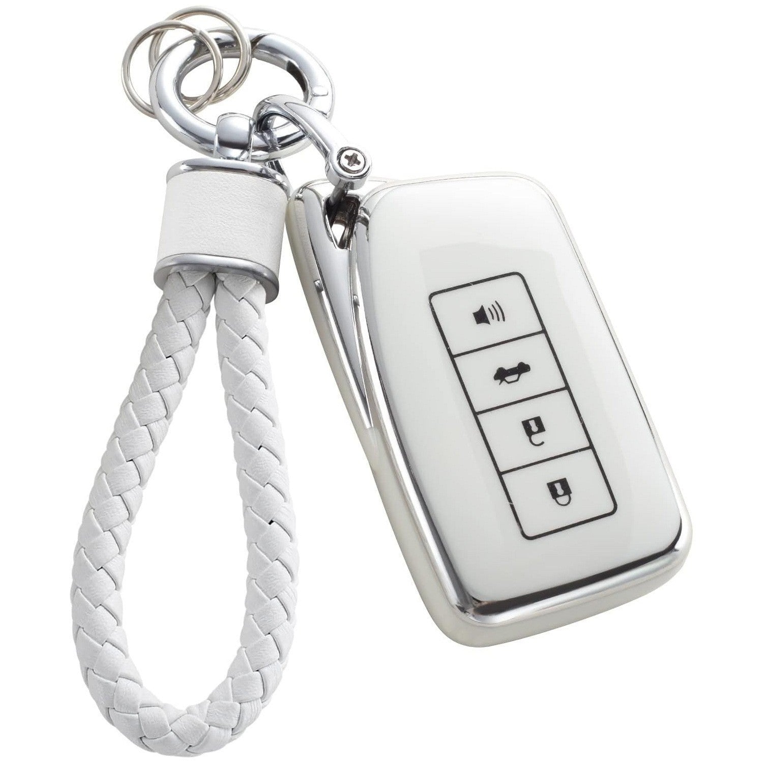 Silver Edge Car Key Cover Cover Matching Car Key Chain Pendant