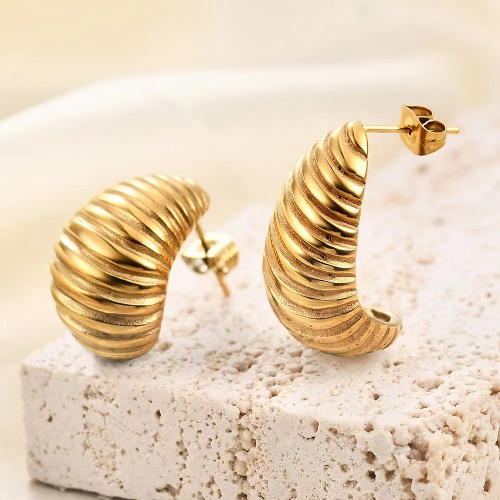 18K Gold Non-fading Diamond Earrings