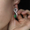 Geometric Inlaid Square Zircon Fashion Long Tassel Women's Earrings
