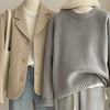 Retro Dark Green Sweater For Women Autumn And Winter Loose