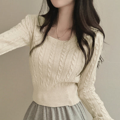 Retro Twist Knitted Sweater