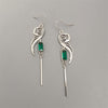 Geometric Inlaid Square Zircon Fashion Long Tassel Women's Earrings