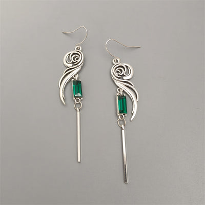 Geometric Inlaid Square Zircon Fashion Long Tassel Women's Earrings