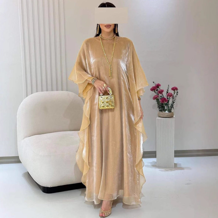 Women's Solid Color Loose Casual Dubai Cardigan Robe Dress