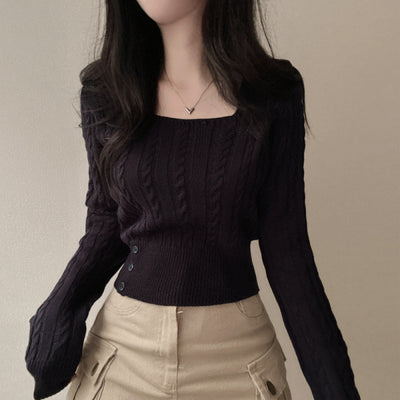 Retro Twist Knitted Sweater