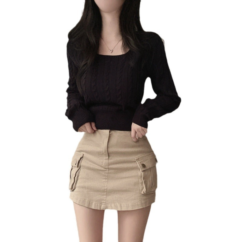 Retro Twist Knitted Sweater