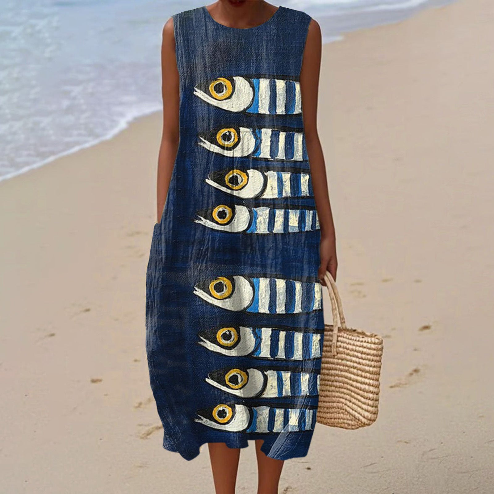 Sleeveless Shirt Dress