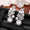 Women's Versatile Casual Pearl Flower Earrings