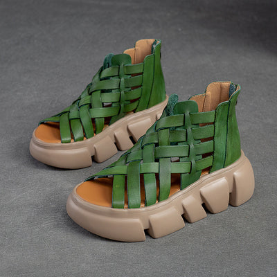 Woven Hollowed Sandals Thick Bottom Breathable