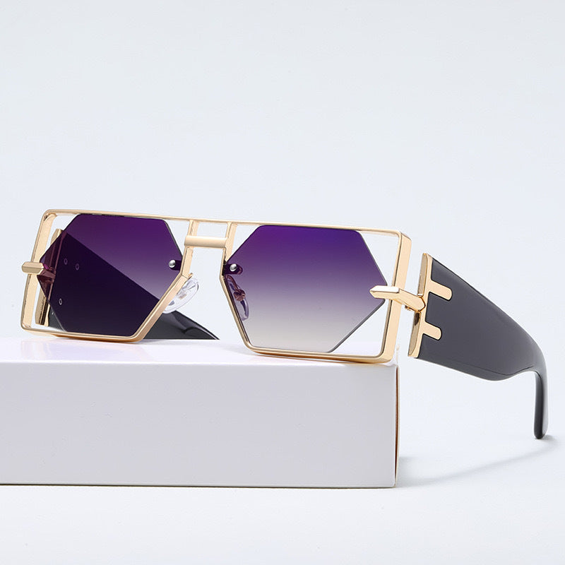 Hollow Big Square Rim Sunglasses Fashion Hip Hop