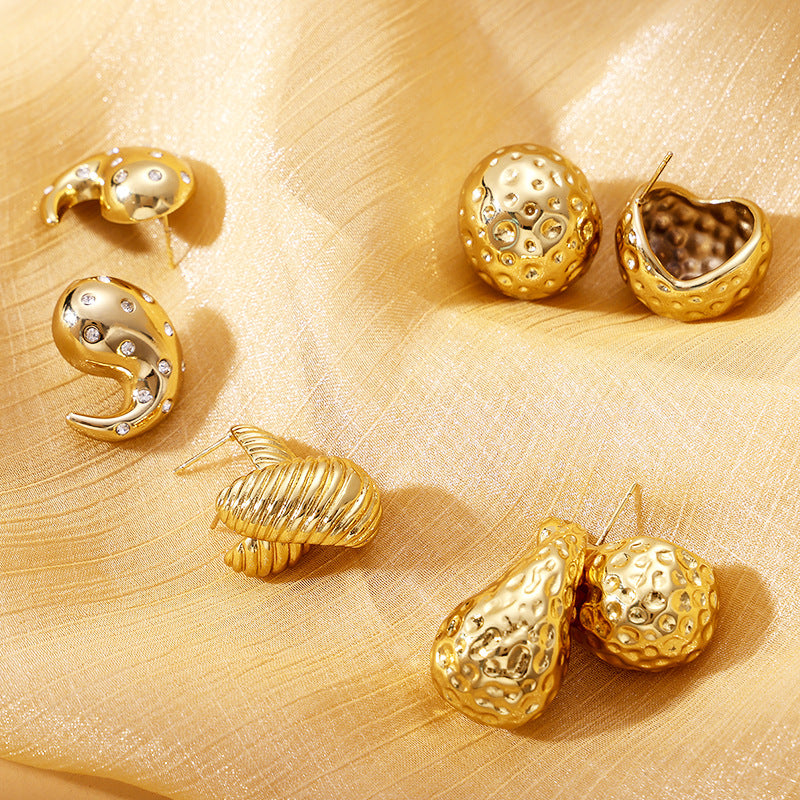 18K Gold Non-fading Diamond Earrings