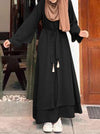 Leisure Loose Plus Size Crew Neck Belt Dress