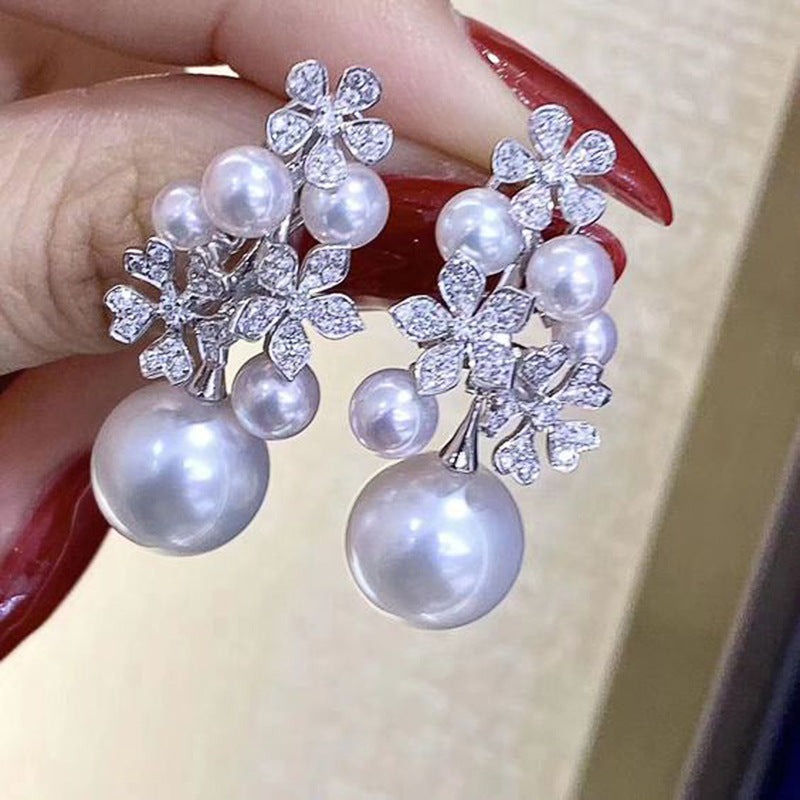 Women's Versatile Casual Pearl Flower Earrings