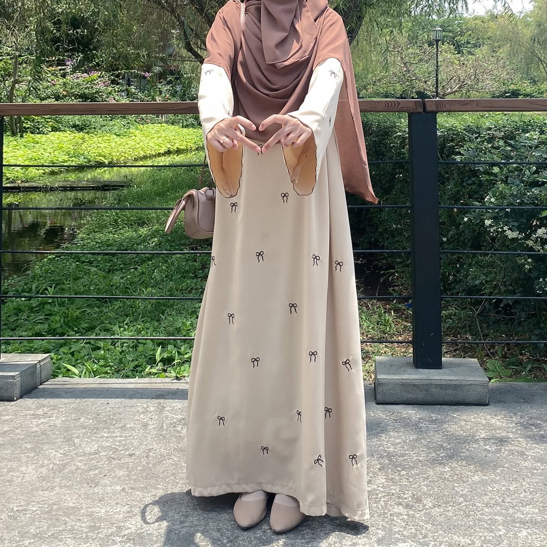 Dubai Middle East Turkey Dubai Bowknot Embroidery Dress