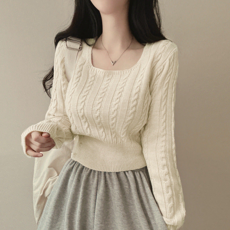 Retro Twist Knitted Sweater