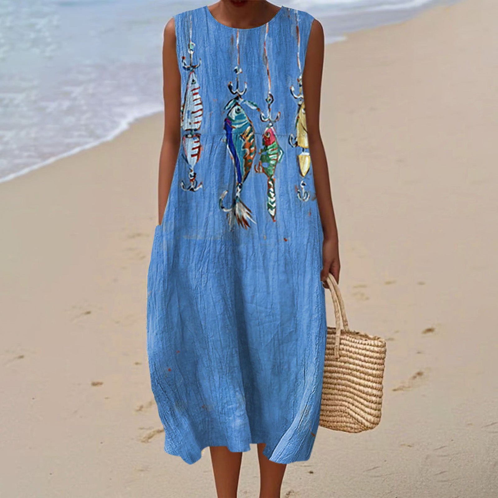 Sleeveless Shirt Dress