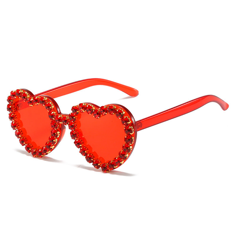 Fashionable All-match Peach Heart Sunglasses For Women