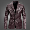 Slim Handsome  Leather Jacket Small Suit Men