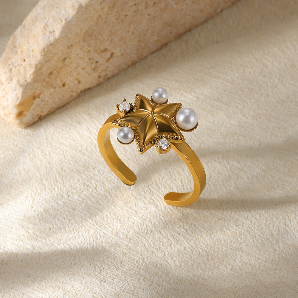 Stainless Steel Open Ring Plated 18K