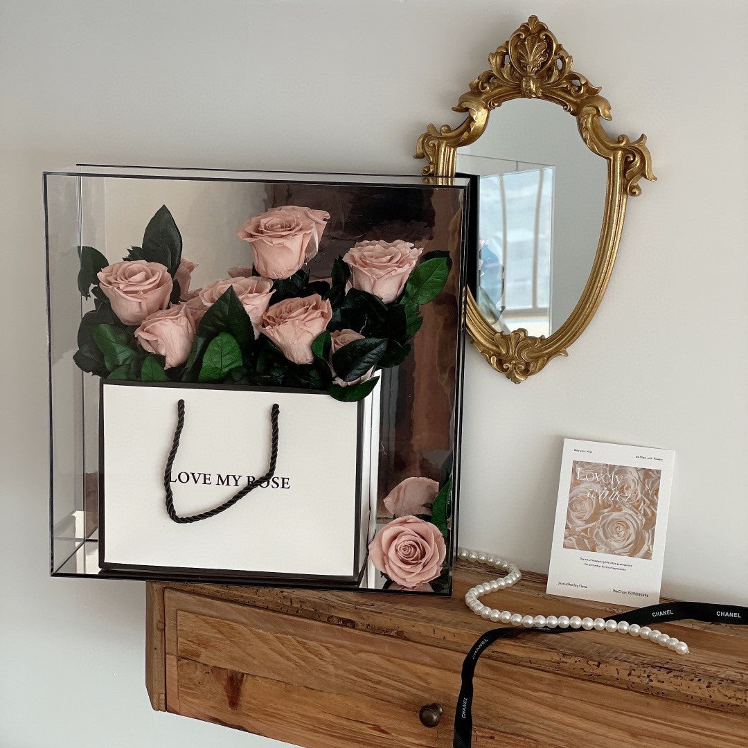 Valentine's Day Rose Eternal Flower Acrylic Gift Box