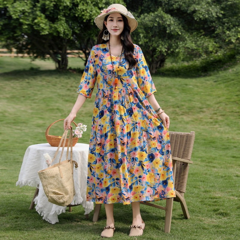 Summer New Noil Poplin Dress Stylish