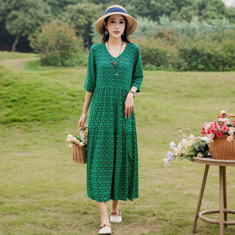 Summer New Noil Poplin Dress Stylish