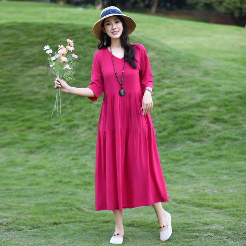 Summer New Noil Poplin Dress Stylish