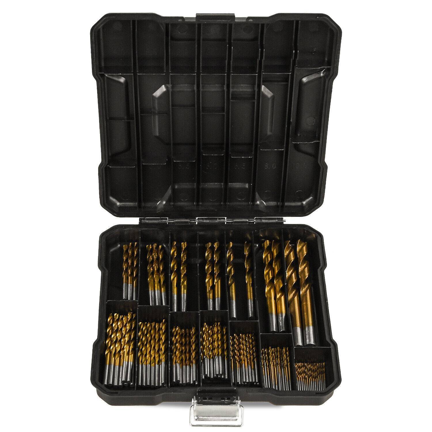 99X Titan HSS Spiralbohrer Stahl Bohrer Satz Werkzeug Set Metallbohrer 1.5-10mm