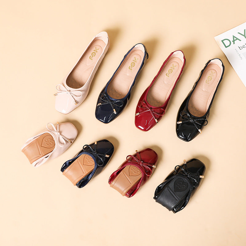 Square Toe Soft Bottom Soft Upper Shoes Women